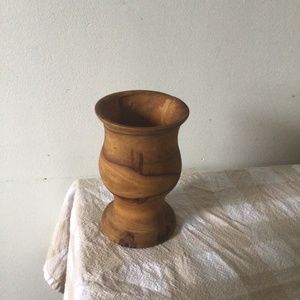 Turned wooden vase